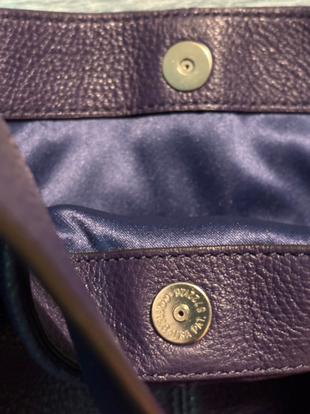 Coach Avery Pebbled Leather Shoulder Tote Hobo Satchel Bag #F23309 Purple - Picture 7 of 12